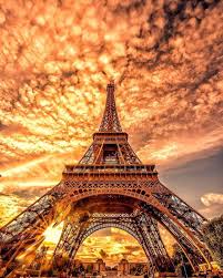 Burning Sky Over Eiffel Tower Paris France Paris Tour Eiffel Eiffel Tower Photography Eiffel Tower At Night