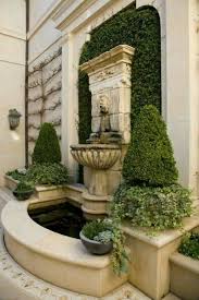 Co Co S Collection Formal Garden Structure Roses Boxwood Antique Wall Fountain With Fig Water Features In The Garden Garden Features Beautiful Gardens