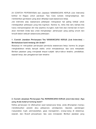 Latihan dan belajar soal soal tes wawancara untuk persiapan pendaftaran tni. Contoh Soal Wawancara