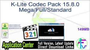 It also includes various related extra tools in the form of tweaks and options to further boost the viewing and listening experience. K Lite Codec Pack 15 8 0 Mega Full Standard Application Full Version