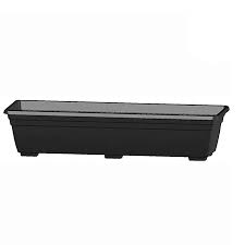 Shop our best selection of window box planters & flower boxes to reflect your style and inspire your outdoor space. Garden Treasures 23 75 In W X 6 In H Black Plastic Window Box In The Pots Planters Department At Lowes Com