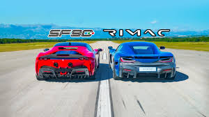 Officially licensed ferrari laferrari electric ride on car. Drag Race Rimac Nevera Vs Ferrari Sf90 Stradale Carwow