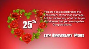 आपसी प्यार, समर्पण और सुन्दर happy 25th marriage anniversary. Wishing For 25th Wedding Anniversary
