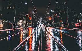 City Night Street Traffic Lights Rain San Francisco Usa City Road Background San Francisco Wallpaper City Lights Aesthetic