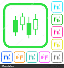 Candlestick Chart Vivid Colored Flat Icons Curved Borders