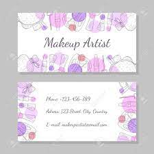 A great business card can help your business stand out in a crowd. Makeup Artist Business Card Visiting Card Template With Place For Your Text Vector Illustration Royalty Free Cliparts Vectors And Stock Illustration Image 121734142