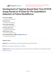 Professor ros ballaster and professor abigail williams. Pdf Development Of Taqman Based Real Time Rt Pcr Assay Based On N Gene For The Quantitative Detection Of Feline Morbillivirus