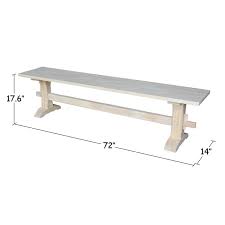 Welcome to applied copier concepts! International Concepts Trestle Bench In Unfinished Kbe 72