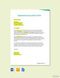 Free Driver Recruiter Cover Letter Template Ad Paid Recruiter Driver Free Te Letter Template Word Cover Letter Template Cover Letter Template Free