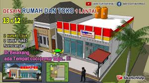 Denah rumah minimalis type 36. Desain Rumah Dan Toko Minimalis 1 Lantai Youtube