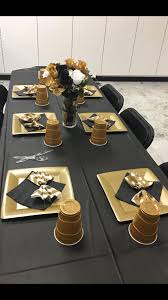 Table Black And Gold 50th Birthday Party Decorations Black And Gold Decorations For Table Salvabrani Gold Birthday Party Birthday Surprise Party 80th Birthday Party