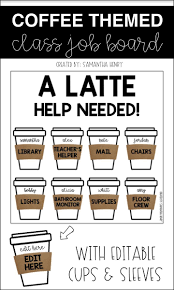 Coffee Themed Class Jobs Classroom Job Chart Class Jobs Classroom Jobs