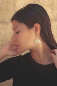 Elegant Pomegranate Earrings, Jewish Jewelry, Jewish Traditional Charms,  Shell Dangle Dip Gold Plated Israeli Earrings, Made in Israel