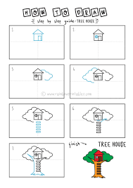 Welcome to my cam styles video! How To Draw A Simple Cartoon Tree House For Kids Step By Step Guide Rainbow Printables