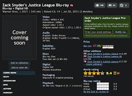 Has announced, however, that its entire slate of tentpole 2021 films will debut on the streaming service on the same day the movie hits theaters. According To Bluray Com Zack Snyder S Justice League Is Getting A Blu Ray Ultra 4k Blu Ray And Steel Book Release In Canada On July 20th 2021 Dceuleaks