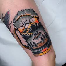 Skeleton drinking water from a ceramic jug. Black And Grey Tattoo All Things Tattoo