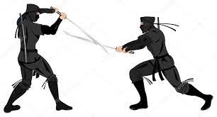 Two Ninjas Fighting With Katana Stock Vector Image By ©Bimserd #15530033