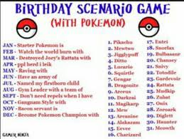 Birthday Scenario With Pokemon Pokemon
