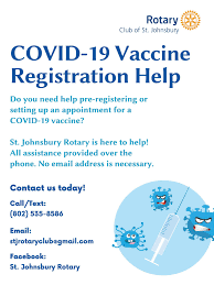 User guide for online vaccine registration Covid 19 Vaccine Registration Help Rotary Club Of St Johnsbury