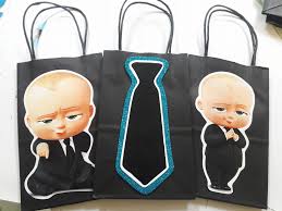 Baby 1st Birthday Goodie Bag Ideas The Boss Baby Candy Bags Baby Party Bags Baby Birthday Themes Boss Birthday