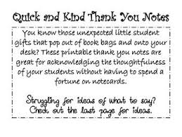 Quick And Kind Thank You Notes From You To Your Student Printable Thank You Notes Student Gifts Thank You Notes