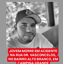 Um acidente resultou na morte de um jovem na noite deste sábado (1º/02) na  Rua Dr. Vasconcelos, no Bairro Alto Branco, em Campina Grande. Douglas Rocha  Lima, 27 anos, perdeu o controle