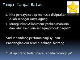 We did not find results for: Semangat Tanpa Syarat Mimpi Tanpa Batas Dan Bertindak Tanpa Salah Ppt Download
