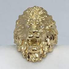Men's Lion Face Diamond Ring 14K Yellow Gold Size 10.5 weighting 20 Gram |  eBay