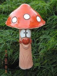 Keramik Pilz Rot Stab Beetstecker Dekoration Garten Blume Deko Rasen Edelrost Edelrost Pilze Gartenkeramik