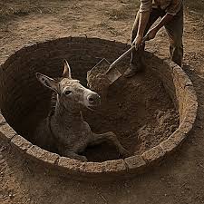 Kútba esett szamár