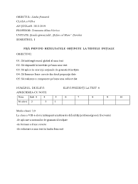 Le puteti descarca de pe internet: Fisa De Interpretare A Testelor Initiale