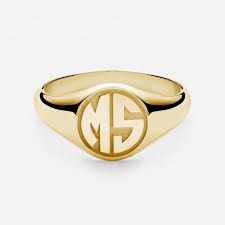 Signet Ring 14k Gold 3 Letter Mens Gold Rings Rings For Men Mens Ring Designs