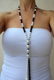 Black And White Jewelry Black And White Necklace Natural Stone Jewelry Black And Etsy Jade Bead Necklace Black And White Necklaces Beaded Necklace