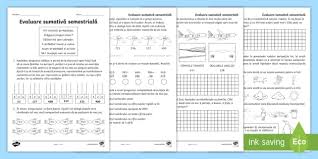 Primul pas în lumea matematicii pentru copilul tău. Clasa A Ii A Mem Evaluare SumativÄƒ SemestrialÄƒ FiÈ™Äƒ De Evaluare Cu