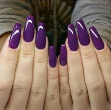 Removing acrylic nails can be challenging because of how strong the adhesive is. Long Purple Purple Acrylic Nails Purple Nails Dark Purple Nails