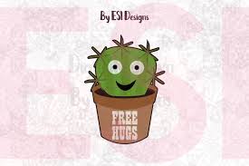 Freepik free vectors, photos and psd freepik online editor edit your freepik templates slidesgo free templates for presentations stories free editable illustrations. Free Hugs Cactus In A Pot Svg Dxf Eps Png Cutting Files Clipart Printable