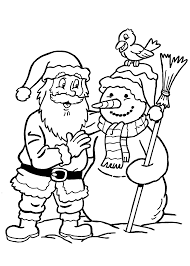 Santa Claus And Snowman Coloring Pages For Kids Printable Free Santa Coloring Pages Snowman Coloring Pages Christmas Coloring Pages