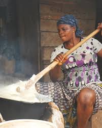 Yoruba Women Pounding Cassava by Ben Enwonwu (Nigerian, 1957) 🍠 Today,  Nigeria is the world's largest producer of cassava, a starchy root  originally from South America that was introduced to West Africa