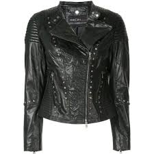 Marc Cain Embroidered Biker Jacket 1 340 Liked On Polyvore Featuring Outerwear Jackets Black Collarless Leather J Floral Leather Jacket Fashion Jackets