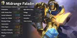 Check out paladin standard decks (august 2021) using data from last 4 days. Duels Paladin Divine Shield Scholomance Academy Hearthstone Decks Out Of Cards