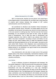 April 23 william wordsworth was an early leader of romanticism (a literary movement that celebrated. William Wordsworth 1770 1850