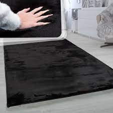 Klassische oder ausgefallene und moderne designs. Hochflor Teppich Shaggy Teppich Fur Wohnzimmer Weich Einfarbig In Schwarz Ebay