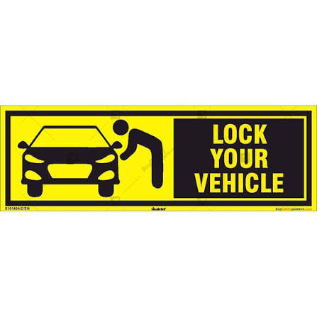 Lock your Vehicle Awareness Sign | Buysigns.in
