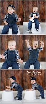 1 Year Old Boy Photo Shoot Ideas Poses Indoor Session Wooden Backdrop Baseball Cap Overalls Che Baby Photoshoot Boy Baby Boy Photos Baby Photoshoot
