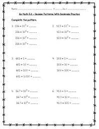 Division worksheet year 2 (sk cbn 1) grade/level: Go Math Practice 5th Grade Chapter 5 Divide Decimals By Joanna Riley