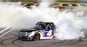 Kevin harvick is leading from the pole after the first stage of the nascar cup series race in las vegas. John Hunter Nemechek Holds Off Kyle Busch To Win Truck Race At Las Vegas Jayski S Nascar Silly Season Site