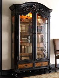Black Wood Bookcase With Doors Refurbished Furniture Furniture Bookshelves Furniture Makeover