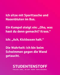 Autsch Studentenstoff Sport Sportistmord Kickboxen Schwimmen Nasenbluten Schwimmbad Unsportlich Studentenleben Kickboxen Studenten Studentenleben
