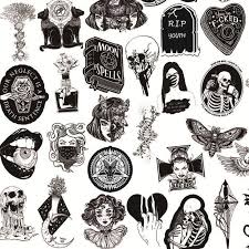 Hundreds of witchy, pagan, gothic, mystical, magickal items in stock now. Goth Stickers Horror Gothic Cool Punk Graffiti Black White Etsy In 2021 Vintage Tattoo Art Black Ink Tattoos Vintage Tattoo