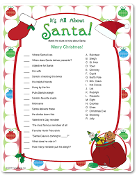 Printable It S All About Santa Funsational Com Christmas Games Christmas Games For Kids Christmas Trivia